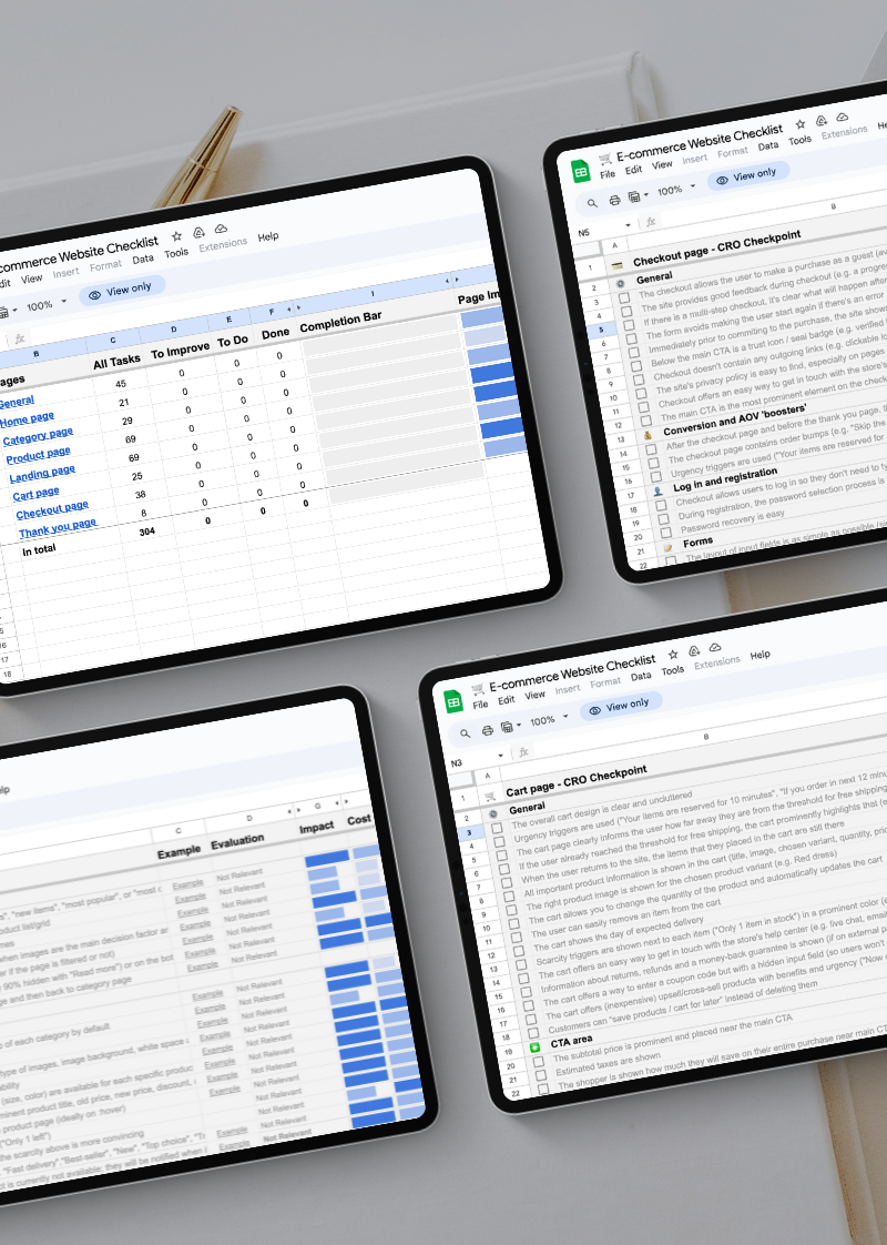e-Commerce 304 Point Website Checklist to Improve Conversion